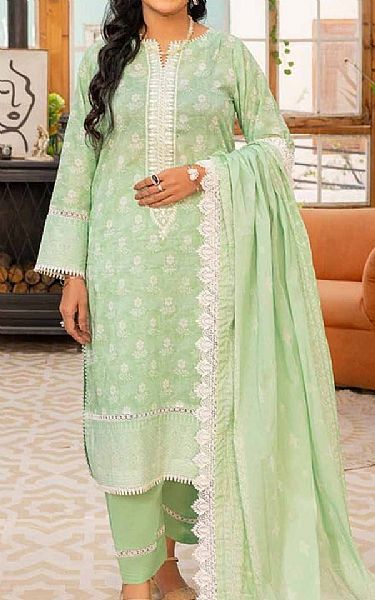 Gul Ahmed Light Green Lawn Suit | Pakistani Lawn Suits- Image 1