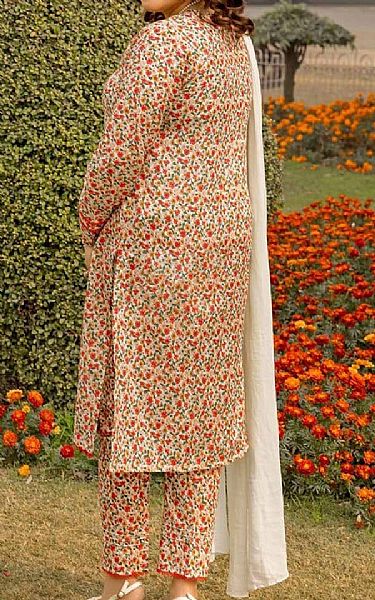 Gul Ahmed Peach Lawn Kurti | Pakistani Lawn Suits- Image 2