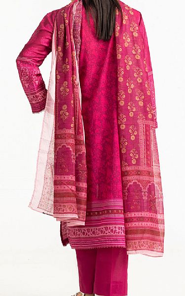 Gul Ahmed Cerise Pink Lawn Suit | Pakistani Lawn Dress in USA- Image 2