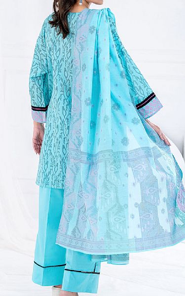 Gul Ahmed Light Turquoise Lawn Suit | Pakistani Lawn Dress in USA- Image 2