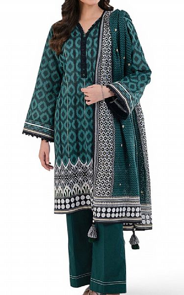 Gul Ahmed Gable Green Lawn Suit | Pakistani Lawn Dress in USA- Image 1