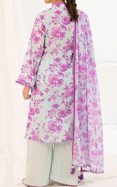 Gul Ahmed Pale Blue/Fuchsia Lawn Suit | Pakistani Lawn Dress in USA- Image 2
