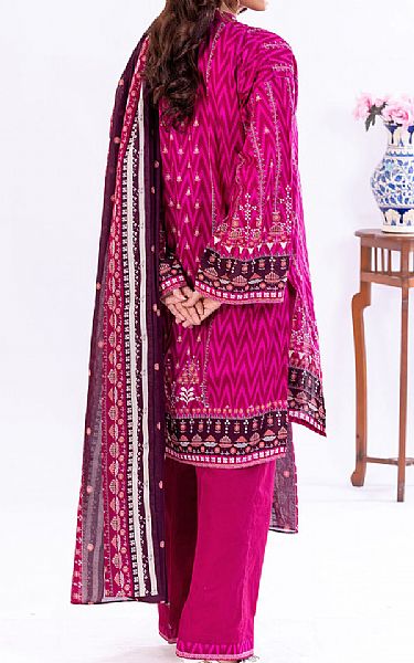 Gul Ahmed Fuchsia Lawn Suit | Pakistani Lawn Dress in USA- Image 2