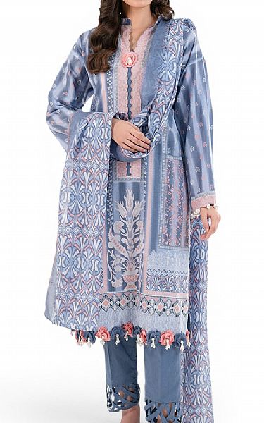 Gul Ahmed Slate Blue Lawn Suit | Pakistani Lawn Dress in USA- Image 1