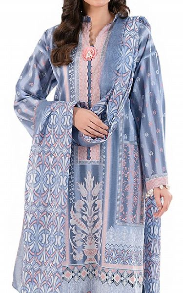 Gul Ahmed Slate Blue Lawn Suit | Pakistani Lawn Dress in USA- Image 2