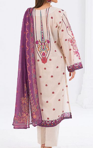 Gul Ahmed Ivory Lawn Suit | Pakistani Lawn Dress in USA- Image 2