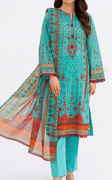 Gul Ahmed Aqua Lawn Suit | Pakistani Lawn Dress in USA- Image 1