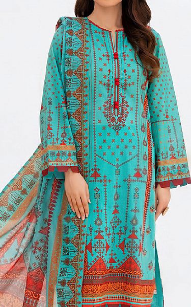 Gul Ahmed Aqua Lawn Suit | Pakistani Lawn Dress in USA- Image 2