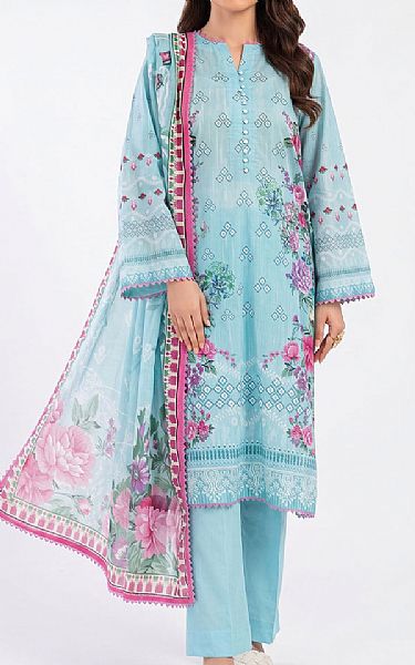 Gul Ahmed Sky Blue Lawn Suit | Pakistani Lawn Dress in USA- Image 1