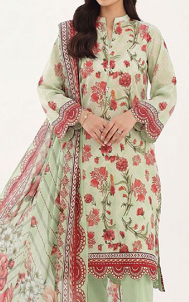 Gul Ahmed Pale Green Lawn Suit | Pakistani Lawn Dress in USA- Image 2