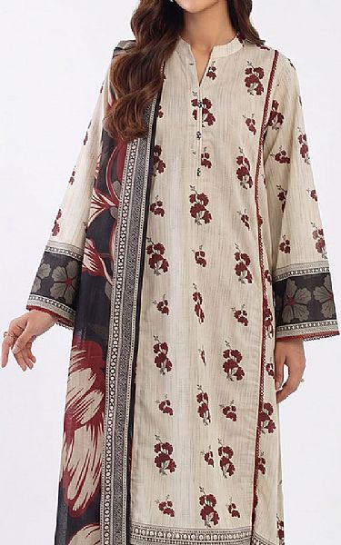 Gul Ahmed Ivory Lawn Suit | Pakistani Lawn Dress in USA- Image 2
