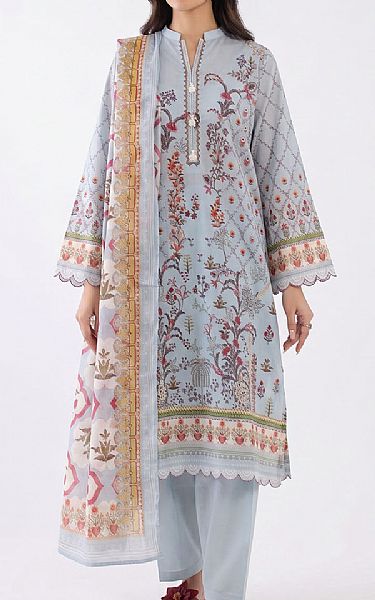 Gul Ahmed Pale Blue Lawn Suit | Pakistani Lawn Dress in USA- Image 1