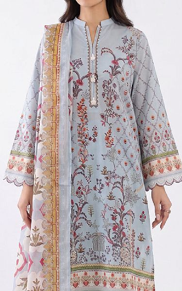 Gul Ahmed Pale Blue Lawn Suit | Pakistani Lawn Dress in USA- Image 2