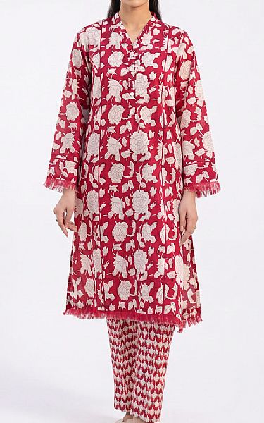 Gul Ahmed Red/Ivory Lawn Suit (2 pcs) | Pakistani Lawn Dress in USA- Image 1