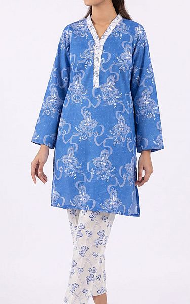 Gul Ahmed Blue/Off White Lawn Suit (2 pcs) | Pakistani Lawn Dress in USA- Image 1