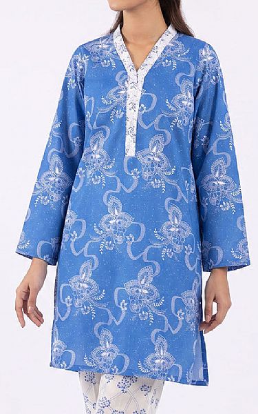 Gul Ahmed Blue/Off White Lawn Suit (2 pcs) | Pakistani Lawn Dress in USA- Image 2