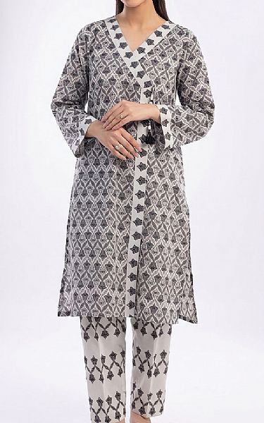 Gul Ahmed Black/Off White Lawn Suit (2 pcs) | Pakistani Lawn Dress in USA- Image 1