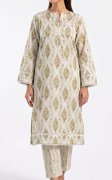 Gul Ahmed Beige Lawn Suit (2 pcs) | Pakistani Lawn Dress in USA- Image 1