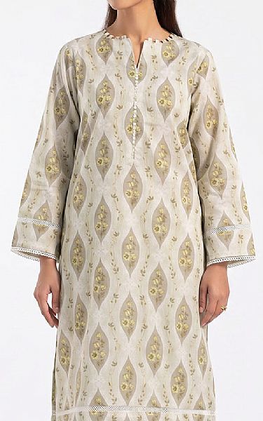 Gul Ahmed Beige Lawn Suit (2 pcs) | Pakistani Lawn Dress in USA- Image 2
