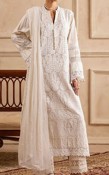 Gul Ahmed White Lawn Suit | Pakistani Lawn Dress in USA- Image 1