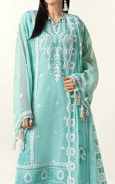 Gul Ahmed Pearl Aqua Cotton Suit | Pakistani Lawn Dress in USA- Image 2