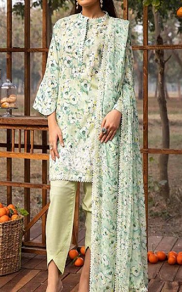 Gul Ahmed Green Mist Lawn Suit | Pakistani Lawn Suits- Image 1