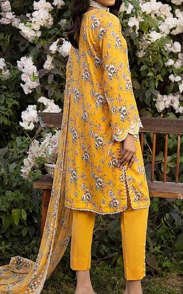 Gul Ahmed Mustard Lawn Suit | Pakistani Lawn Suits- Image 2