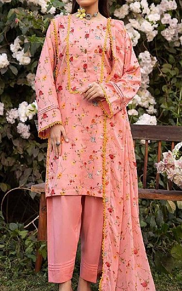 Gul Ahmed Pink Lawn Suit | Pakistani Lawn Suits- Image 1