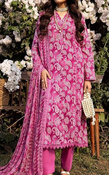 Gul Ahmed Raspberry Pink Lawn Suit | Pakistani Lawn Suits- Image 1