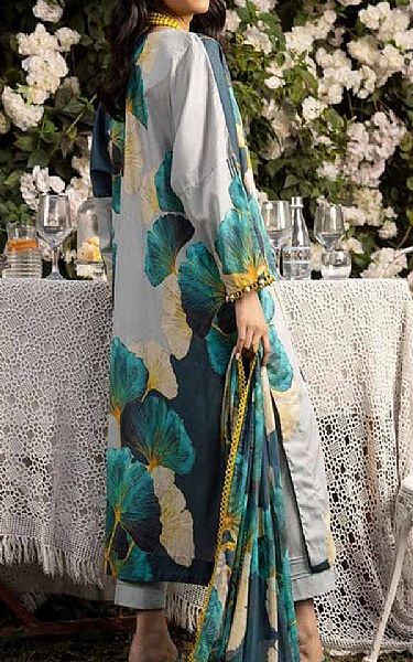Gul Ahmed Off White/Green Lawn Suit | Pakistani Lawn Suits- Image 2