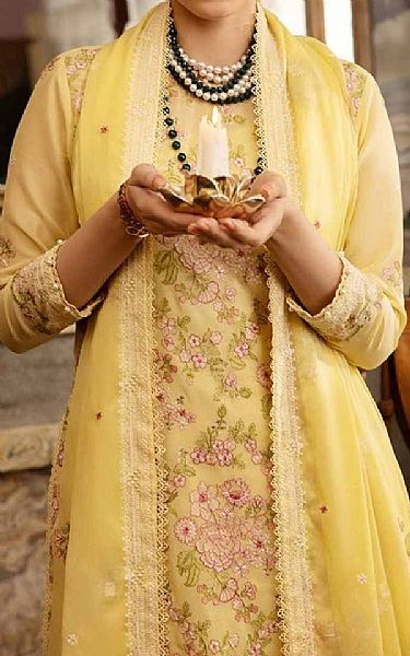 Gul Ahmed Yellow Swiss Voile Suit | Pakistani Lawn Suits- Image 2