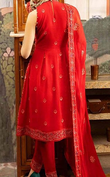Gul Ahmed Red Swiss Voile Suit | Pakistani Lawn Suits- Image 2