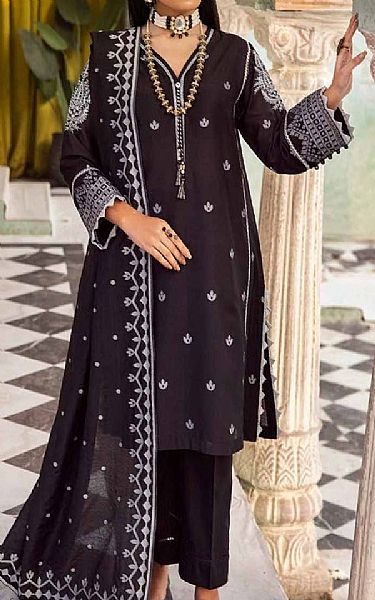 Gul Ahmed Black Jacquard Suit | Pakistani Lawn Suits- Image 1