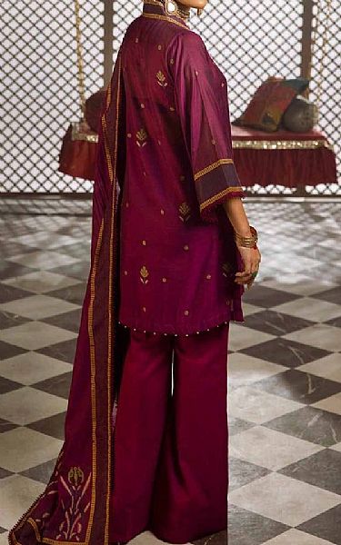 Gul Ahmed Pansy Purple Jacquard Suit | Pakistani Lawn Suits- Image 2