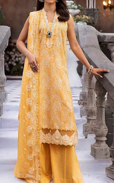 Gul Ahmed Yellow Lawn Suit | Pakistani Lawn Suits- Image 1