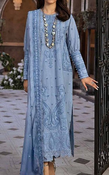 Gul Ahmed Faded Blue Lawn Suit | Pakistani Lawn Suits- Image 1