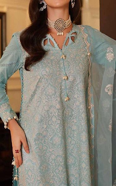 Gul Ahmed Sky Blue Lawn Suit | Pakistani Lawn Dress in USA- Image 2