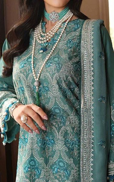 Gul Ahmed Teal Lawn Suit | Pakistani Lawn Suits- Image 2