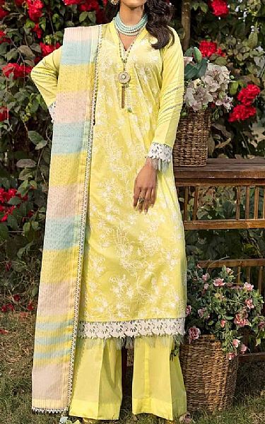 Gul Ahmed Light Yellow Lawn Suit | Pakistani Lawn Suits- Image 1