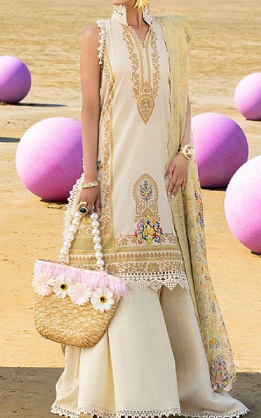 Gul Ahmed Off White Lawn Suit | Pakistani Lawn Dress in USA- Image 1