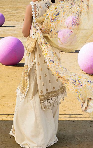 Gul Ahmed Off White Lawn Suit | Pakistani Lawn Dress in USA- Image 2