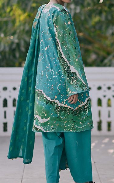 Gul Ahmed Light Sea Green Lawn Suit | Pakistani Lawn Dress in USA- Image 2