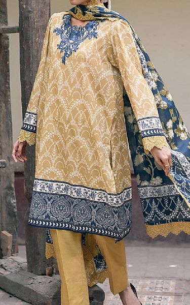 Gul Ahmed Tan Lawn Suit | Pakistani Lawn Dress in USA- Image 2