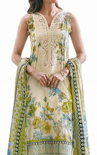 Gul Ahmed Ivory Lawn Suit | Pakistani Lawn Dress in USA- Image 2
