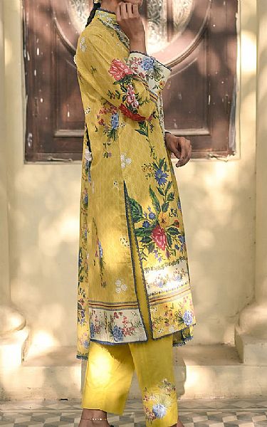 Gul Ahmed Yellow Lawn Suit | Pakistani Lawn Dress in USA- Image 2