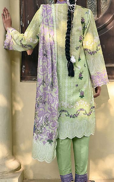 Gul Ahmed Light Green Lawn Suit | Pakistani Lawn Dress in USA- Image 2