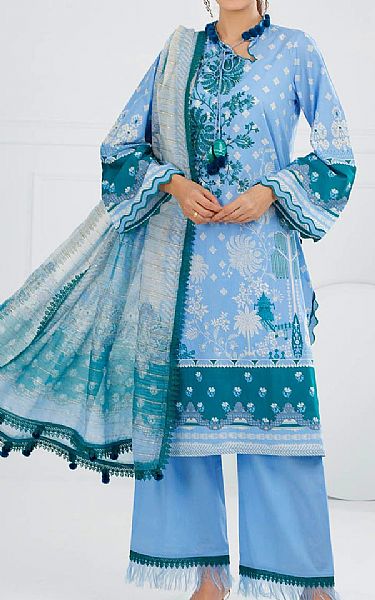 Gul Ahmed Light Blue Lawn Suit | Pakistani Lawn Dress in USA- Image 1