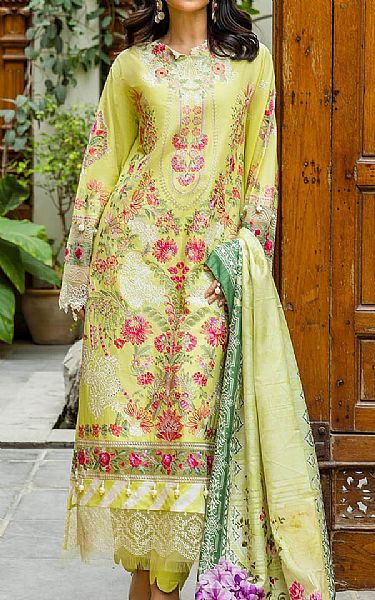 Gul Ahmed Lime Green Lawn Suit | Pakistani Lawn Dress in USA- Image 1