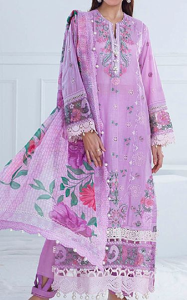 Gul Ahmed Pale Purple Lawn Suit | Pakistani Lawn Dress in USA- Image 1