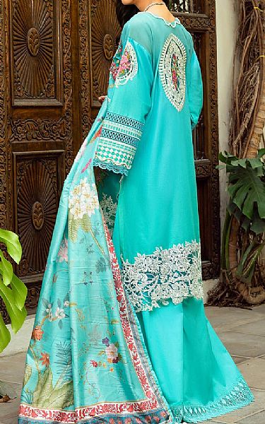 Gul Ahmed Turquoise Lawn Suit | Pakistani Lawn Dress in USA- Image 2